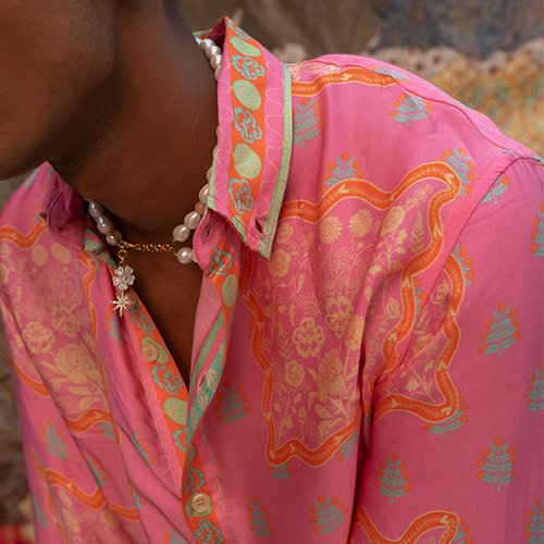 Indian nostalgia silk shirt