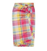 south checks wrap skirt sarong
