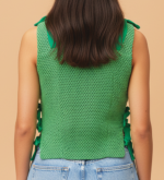 Goodmess Green Lace Tie-up Vest