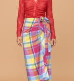 goodmess checks wrap skirt