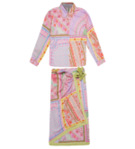 Resort Sarong Wrap Skirt Shirt Co-ord Set