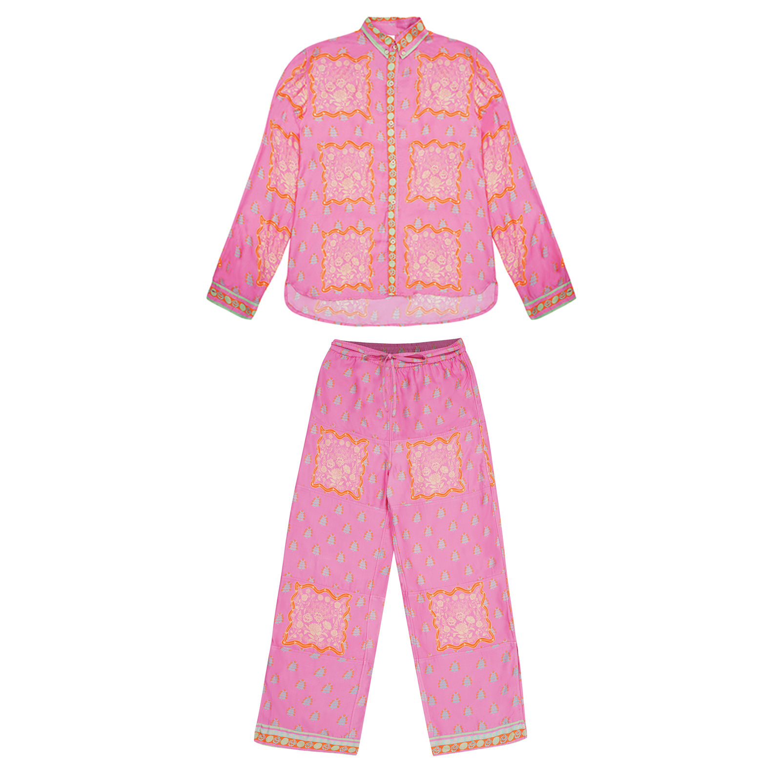Goodmess Central Bagh Set Pink Pant Shirt Co-ord set casual lounge man woman