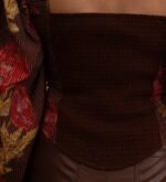 Goodmess brown print floral ikat corset blouse