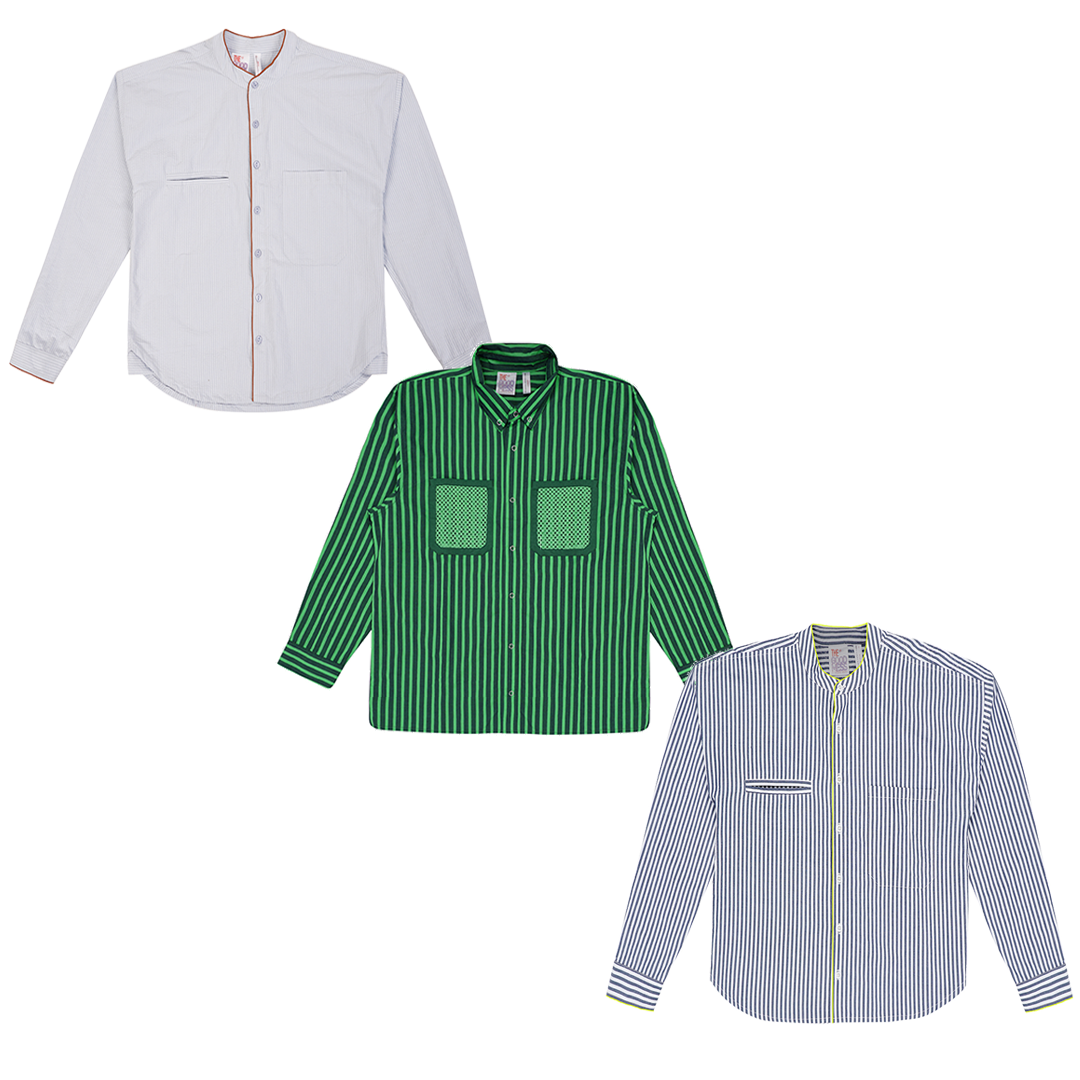 Goodmess Bundle 8 Goodmess Comfortable Striped Shirts